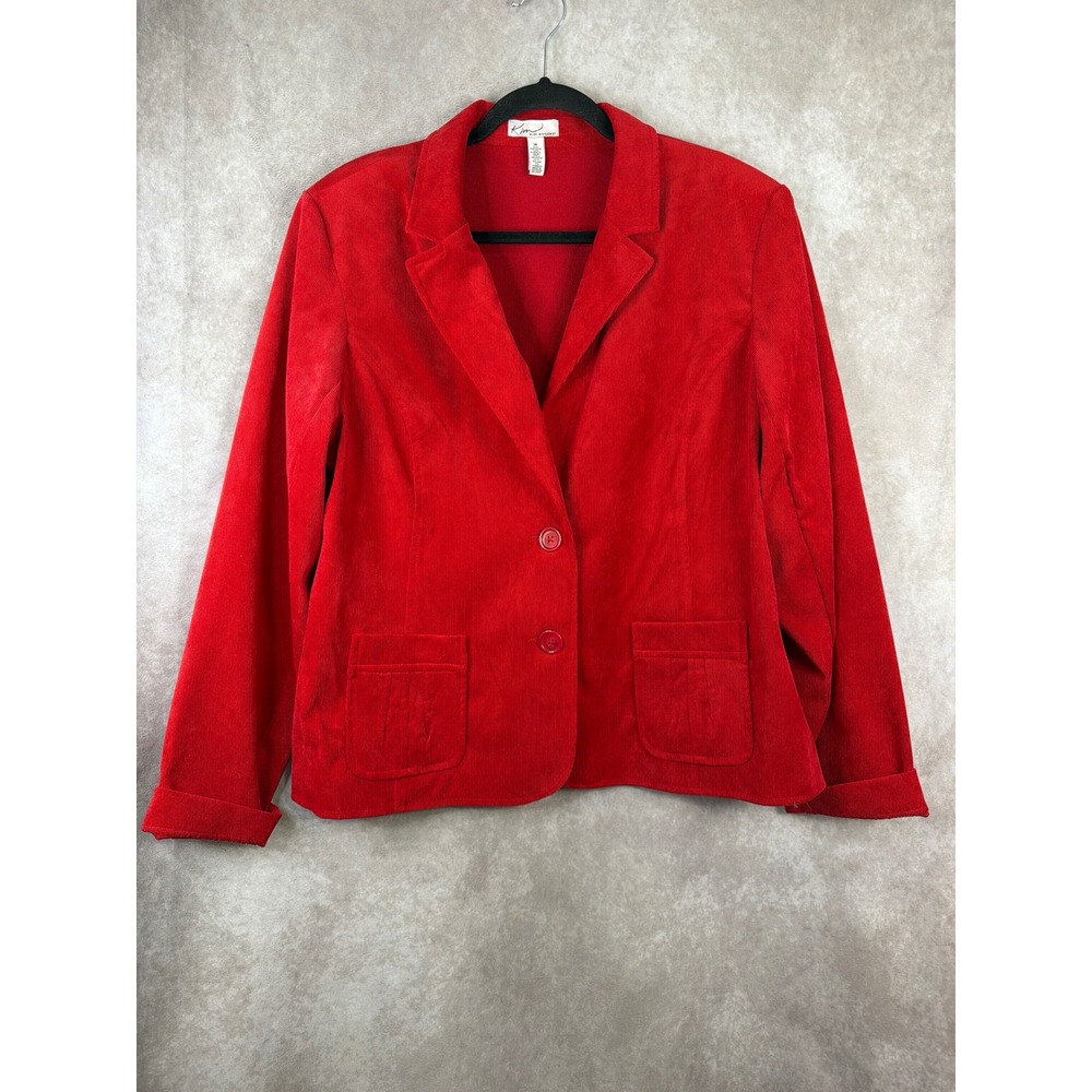 NWT Kim Rogers Red Corduroy Blazer Career Jacket Women's Size 18
